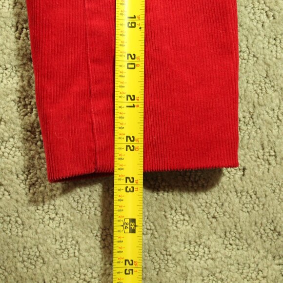 Lands' End Red Mini Corduroy Button Up Long/S Cotton & Spandex Jacket Women's 6P - Picture 4 of 5